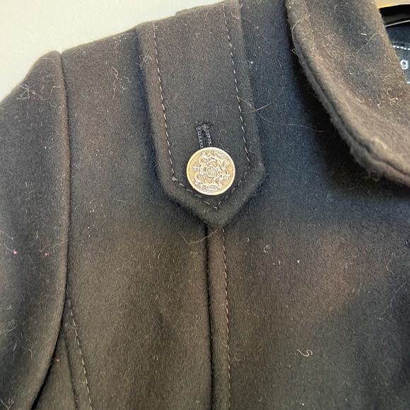 EUC Giacca Gallery Black Wool Blend Belted Trench Coat size M - Picture 4 of 11